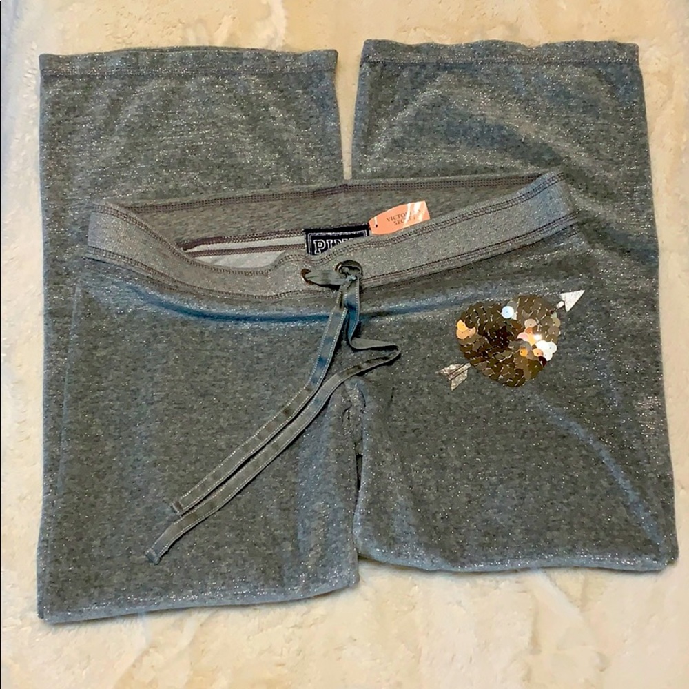 Victoria Secret Pink Silver Sequin Sparkle Pants